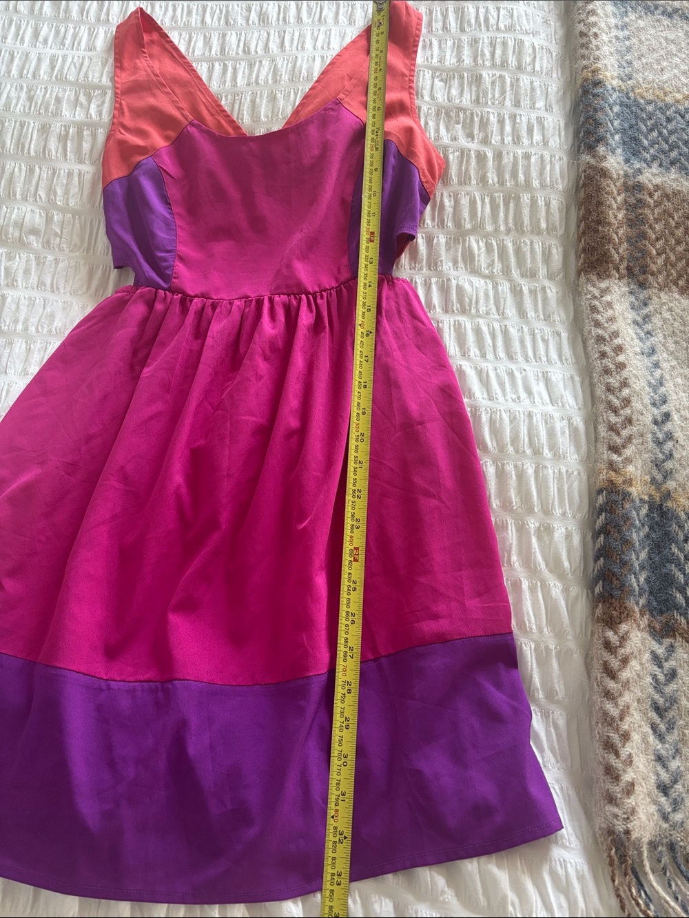 Roxy Colorblock Summer Dress in Magenta, Purple & Coral - Picture 8 of 9